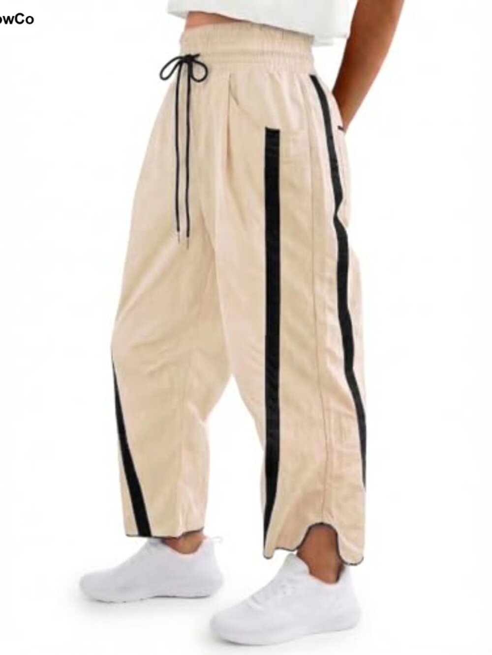 Women's Baggy Wide Leg Track Pants with Pockets High Waisted Drawstring